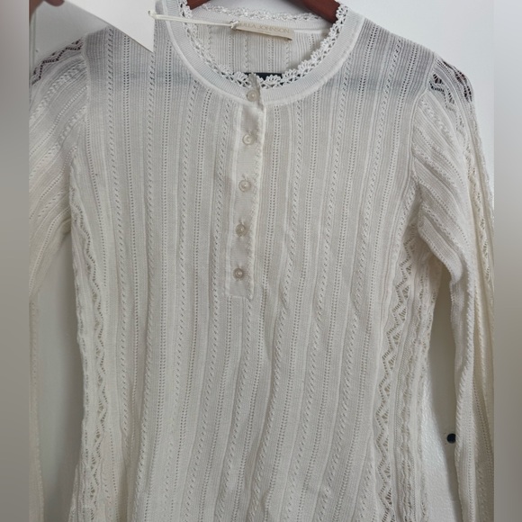 Ulla Johnson  Delia Top Cream LaceTrim Detail Sweater - Picture 8 of 16